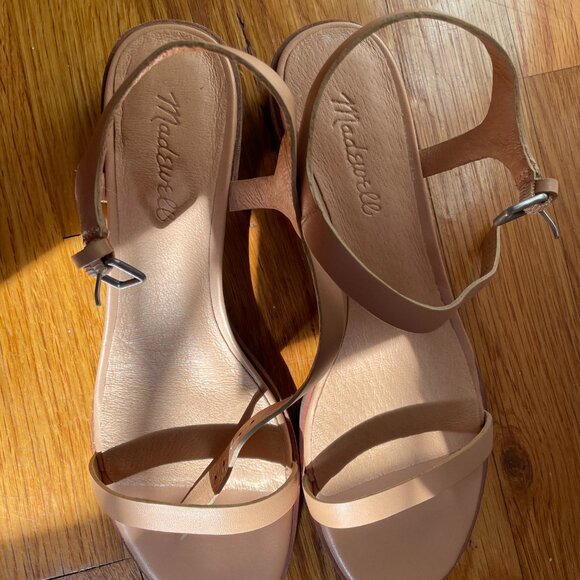 Madewell Louise Sandal in Leather Earthen Sand 8 Never Worn - Picture 3 of 6